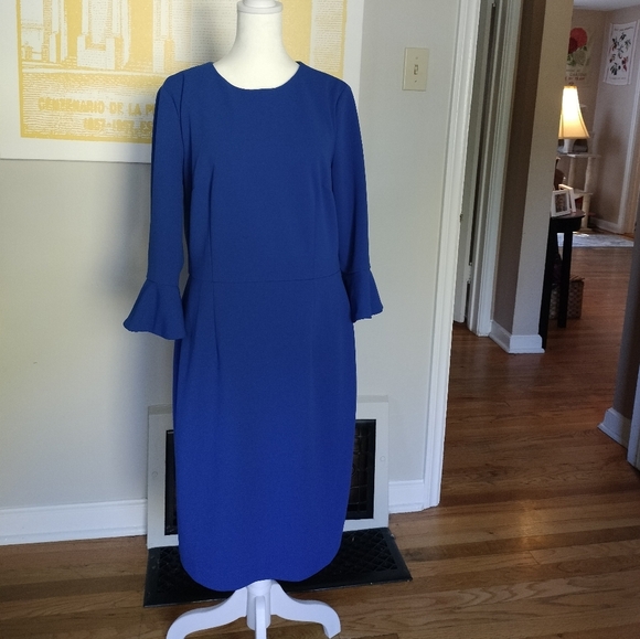 Donna Morgan Classic Elegant Blue Women's Dress - Picture 5 of 7